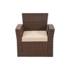 WestinTrends 4 Piece Conversation Outdoor Patio Sofa Set with Square Fire Pit Table - 4 of 4