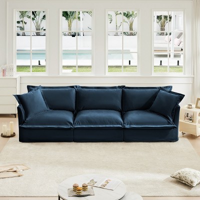 3-Seat Sectional Sofa,Straight Sectional Sofa With Soft Multiple Big Pillows And Detachable Cover,Sofa Couch For Living Room-Cuddlewood