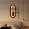 Adjustable 3-Color LED Sandstone Wall Decor with Simulated Green Plants - 3D Art Sculpture, Glass Vase & Rabbit Statue, Remote Control Light Strips - 2 of 4