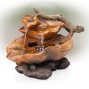 9" Resin Indoor Tabletop Tiered Leaf Fountain with LED Lights Brown - Alpine Corporation - 3 of 4