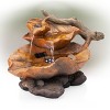 Alpine Corporation 9" Resin Indoor Tabletop Tiered Leaf Fountain with LED Lights Brown - image 3 of 4