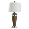 Danrun Mid-Century Modern Faux Wood Finish Table Lamp Silver - StyleCraft: Brushed Metal, Linen Shade, UL Listed, 3-Way Switch - 2 of 4