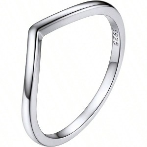 Sterling Silver Women's Rings, 2mm/3mm Wedding Band, Dainty Triple Rings, Cuban Link, X Cross, Comfort Fit, Boxed - 1 of 4