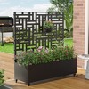 Wooakway Black Metal Planter Box with Trellis Raised Garden Bed with Arbor Privacy Screen with Wheels - 2 of 4