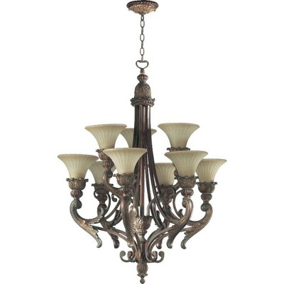 Quorum Lighting Madeleine 9-Light Chandelier, Corsican Gold, 9 Bulbs, 30 Width, 39.5 Height