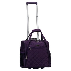 Rockland Wheeled Underseat Carry On Suitcase - Purple, Size: Large