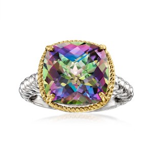 Ross-Simons 6.00 Carat Mystic Quartz Ring in Sterling Silver and 14kt Yellow Gold - 1 of 4