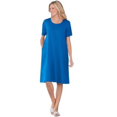 Woman Within Plus Size Perfect Short-Sleeve Crewneck Tee Dress
