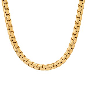 Steeltime Men's stainless steel flat box link chain necklace. Color Options: Silver, Gold - 1 of 4
