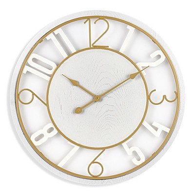 Sorbus 24" Modern Wooden Wall Clock - Sleek Design, Analog Display - Complements Various Styles