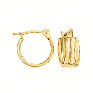 Pure Collection by Ross-Simons 14kt Yellow Gold 3-Row Huggie Hoop Earrings - 1 of 4