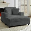 Mjkone Corduroy Comfy Chaise Lounge With Storage Ottoman&Armrests,Upholstered Sleeper Single Sofa Bed - 4 of 4