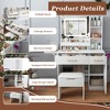 FONTOI 23.6"W/42"W Makeup Vanity Table Desk with Mirror Drawers Storage Cabinets and Stool for Bedroom Dressing Room, White/Pink - 4 of 4