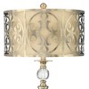 Possini Euro Design Doris Traditional Table Lamp with Clear Square Riser 32" Tall Brass Brass Candlestick Openwork Double Drum Shades for Living Room - 3 of 4