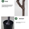 4FT Artificial Eucalyptus Tree, Plastic Potted Faux Plant with Realistic Greenary Leaves for Party Porch Front Door Outdoor Indoor Decor - 3 of 4