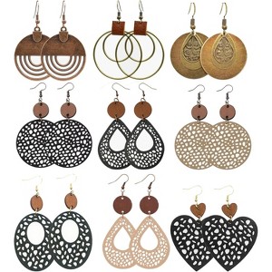 12 Pairs Teardrop Druse Crystal Drop Dangle Earrings for Women Cubic Zirconia Huggie Hoop Earring Jewelry Set Christmas Gifts - 1 of 4