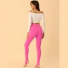 INSPIRE CHIC Women's Elastic Waistband Soft Gym Yoga Cotton Stirrup Pants Leggings - 4 of 4