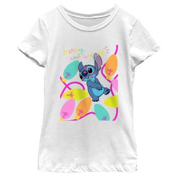 Girl's Lilo & Stitch Merry and Bright Kissy Face T-Shirt