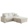 84" Corduroy 3-Seater Sectional Sofa with 2 Ottomans & Storage - 4 of 4