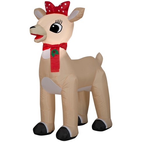 Rudolph The Red Nosed Reindeer Airblown Inflatable Standing Clarice W santa Hat And Scarf 3.5 Ft Tall Target