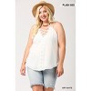 Slickblue Plus Size Scalloped Lace Lattice V-Neck Top for Women, Black,For Casual & Evening Outfits, XL - 2 of 4