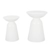 VisioGear Patio End Tables, 2PCS Outdoor Flared Shaped End Table, Patio End Table with Round Base for Balcony Porch Pool, White, 15"*15"*20.75" - 4 of 4