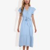 Anna-Kaci Women's V-Neck Wrap Dress with Swiss Dot Pattern and Lace Trim Detail Casual Summer Dress - 2 of 4