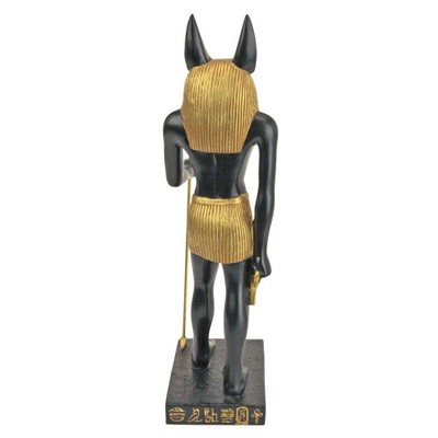 Anubis Black and Gold Resin Egyptian God Statue, 8.5 inches