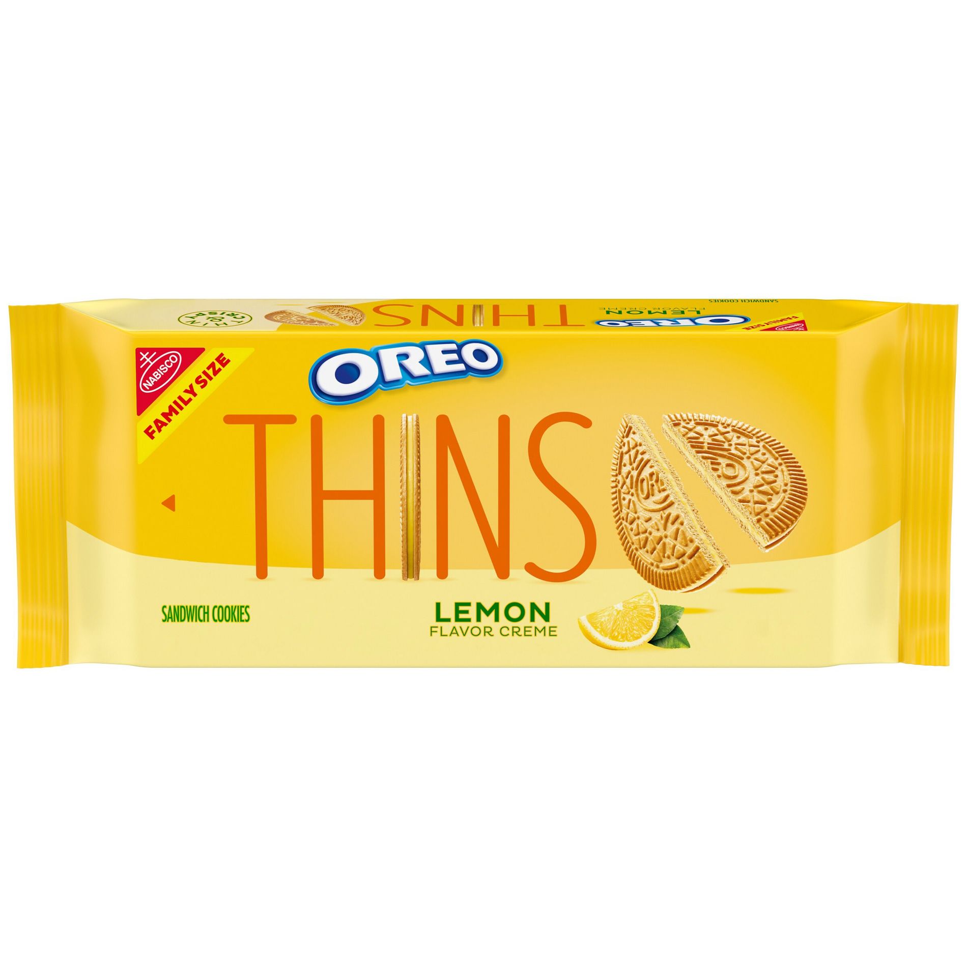 Oreo Thins Lemon Creme Sandwich Cookies Family Size - 11.78oz