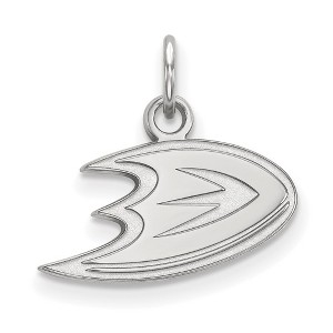 Black Bow Jewelry 10k White Gold Anaheim Ducks NHL Extra Small Pendant - 1 of 3