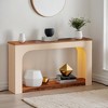 Hommoo 55-Inch Farmhouse 2-Tier Console Table with LED Lights - 3 of 4
