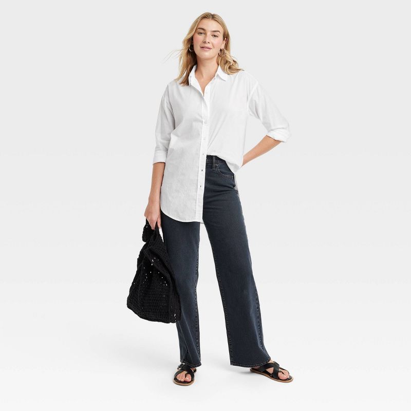 Women's Tunic Long Sleeve Collared Button-Down Shirt - Universal Thread™, 4 of 9