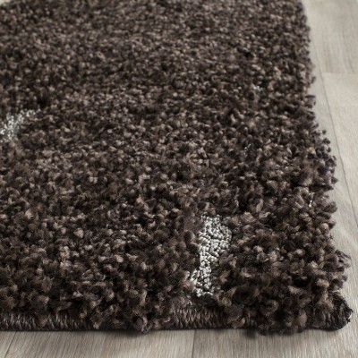 Gray Floral Shag Synthetic 4' x 6' Area Rug