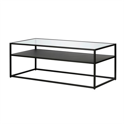 Ada 46'' Rectangular Blackened Bronze Metal & Glass Coffee Table