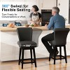 Vipbear 26/30 In Counter Height Swivel Barstool with Back,Modern Fabric Swivel Barstools Chair for Kitchen Island,Pub Upholstered Solid Wood Legs - 3 of 4