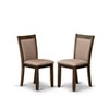 East West Furniture MZC0T01 Dining Chair Set of 2 - Cream Linen Fabric Seat and High Chair Back - Wire Brushed Linen White Finish (SET OF 2)` - 2 of 4
