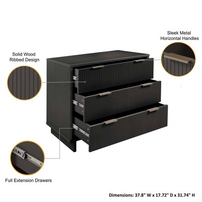 Granville Dark Grey Pinewood Vertical Dresser Set