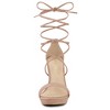 Allegra K Women's Platform Stiletto Heels Lace Up Sandals - 3 of 4