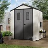 YARDSIGHT 8*6 FT Outdoor Storage Shed with Floor and Double Doors for Garden Patio Furniture and Tools,Gray/White - 2 of 4