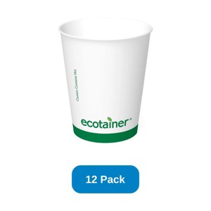 ecotainer 12 oz Hot Cup Carte Blanc Made in USA - Pack of 12 - 1 of 3