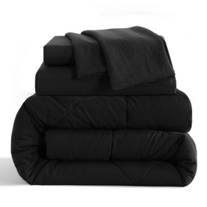 5/7 Pieces Microfiber Comforter Set, Breathable Down Alternative Bedding Set, All Season Bed in a Bag - NTBAY - 1 of 4