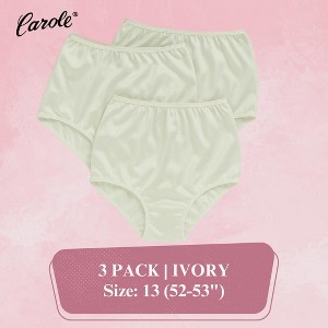 Carole Women's 100% Nylon Classic Full Cut Fit High Rise Panties -3 Pack - 1 of 4