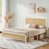 Rattan Platform Bed Frame Full Size with Headboard - 3 of 4