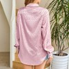 Coolmee Leopard Stain Button Down Shirts for Women Roll Up Long Sleeve V Neck Casual Work Shirts - 4 of 4