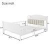 VASIP Twin Size White Metal Platform Bed with Safety Rails ,Kids Bed with Upholstered Storage Headboard for Boys and Girls - 3 of 4