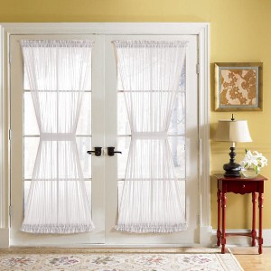 BrylaneHome BH Studio Sheer Voile Door Panel With Tiebacks - 1 of 4