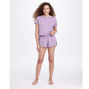 Women's Velvet Lounge Pajama Pants With Slit - Colsie™ Blue L : Target