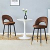 KWPZQEB 360¡ã Swivel Bar Stools Set of 2, PU Leather Swivel Barstools, Modern Counter Stools with Metal Legs & Back for Bar, Kitchen, Dining Room - 3 of 4
