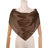 INSPIRE CHIC Women's Solid Color Satin Large Square Scarf Neckerchief Bandanas 35"x35" - 2 of 4