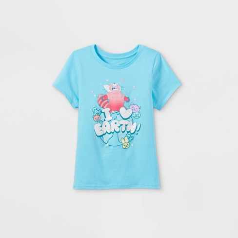 Girls Disney Turning Red Short Sleeve Graphic T Shirt Blue Target